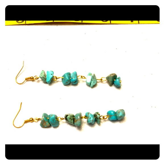 Turquoise Chain Pierced Earrings